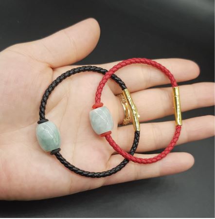 [HCM]Vòng Tay Lu Thống Đá Cẩm Thạch Jadeit Natural Nguyên Khối Tự nhiên 100%