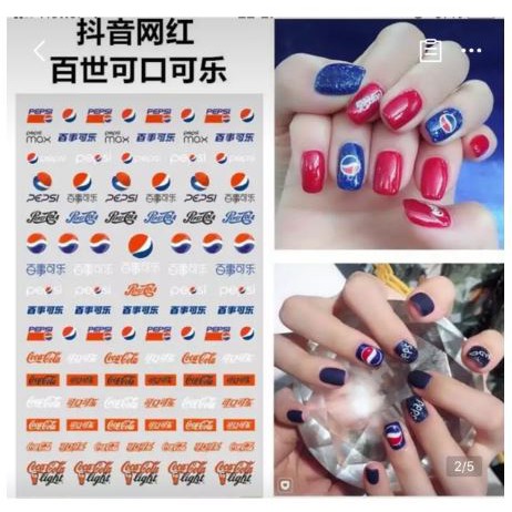 Sticker trang trí móng các logo thương hiệu