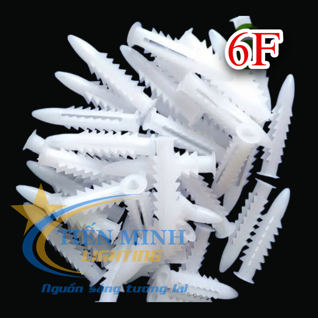 (Bịch 1000 con) Tắc kê nhựa (nở nhựa) 6 khía nhiều kích thước, nhựa nguyên sinh, giúp cố định vít