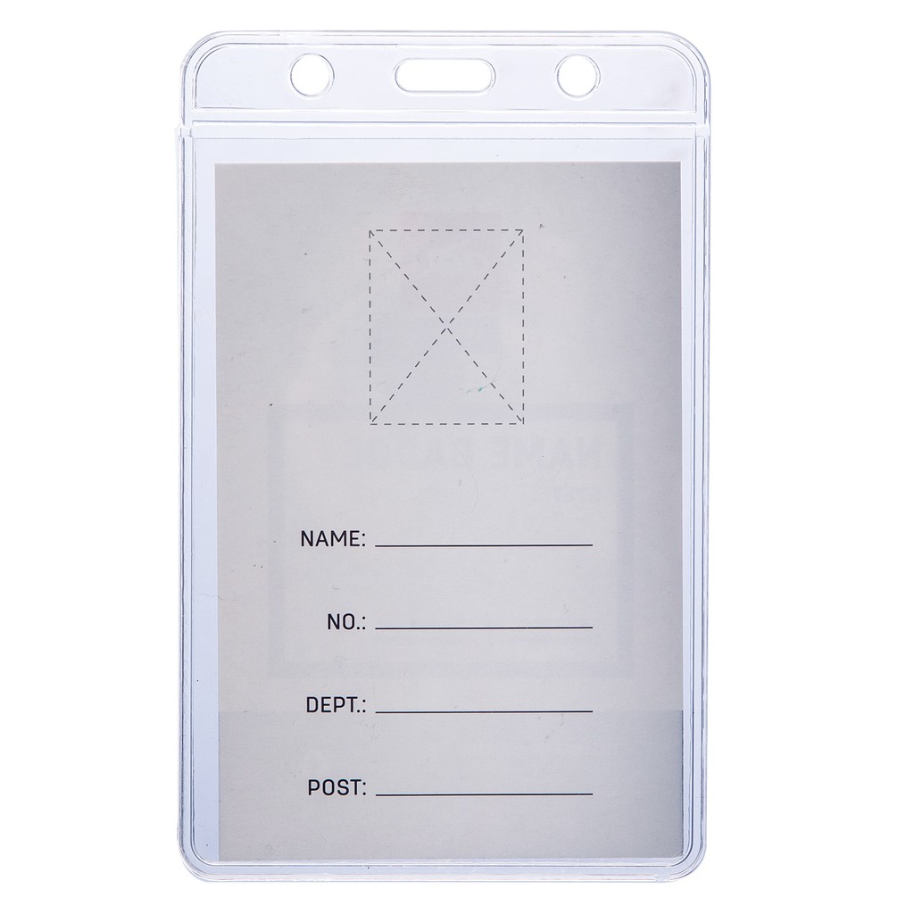 [HCM]Bảng tên 68×95mm Deli trong suốt dây đeo màu xanh nước biển - 2 chiếc - E5757