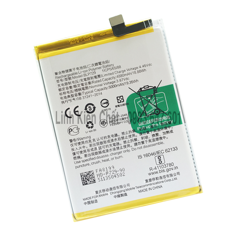 Pin cho điện thoại Realme C3 RMX2022 RMX2021 RMX2020 5000mAh Zin