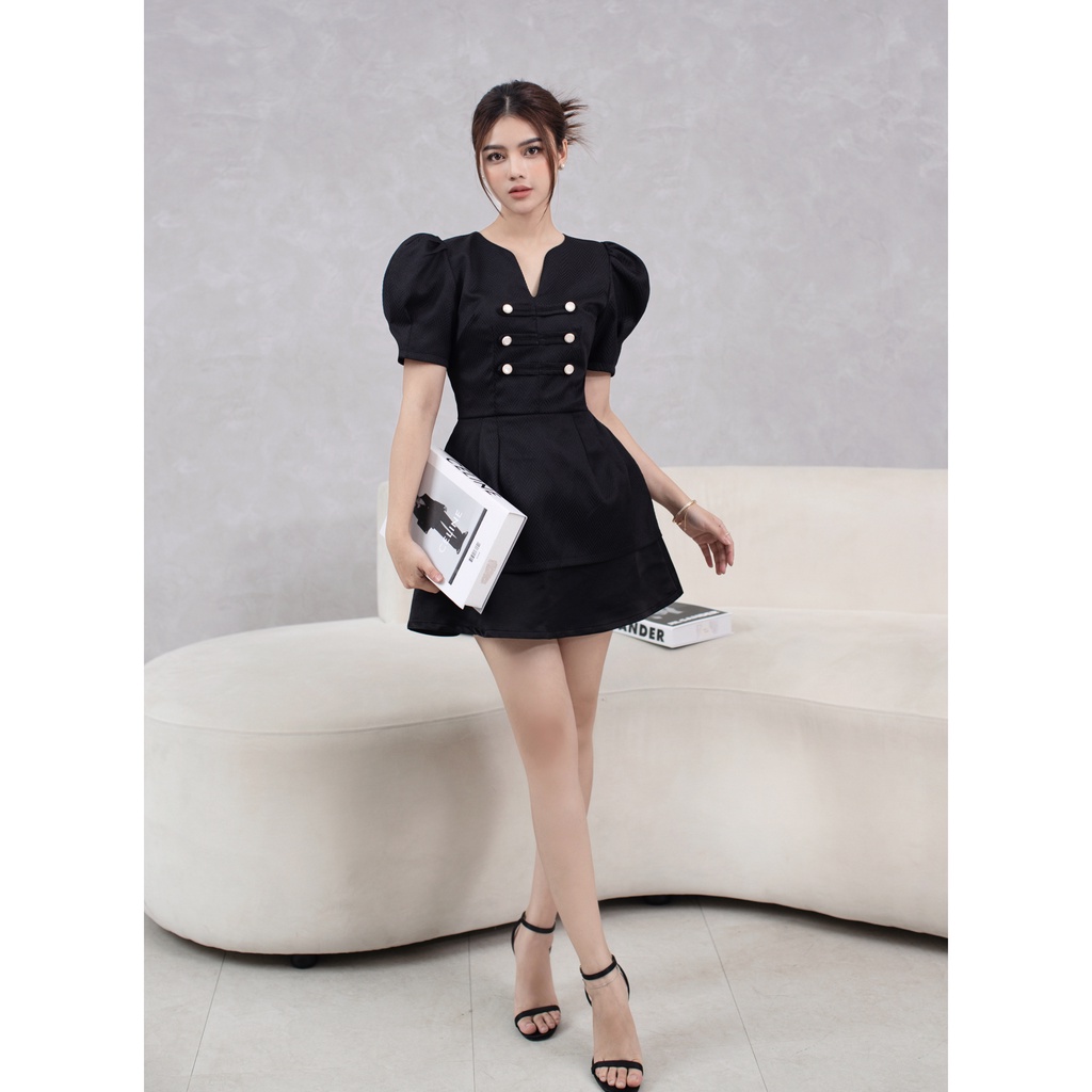 [Mã LAZFASHION42 - giảm 15% đơn từ 349k] ÁO TAY PHỒNG CHÍT EO ĐÍNH NÚT THANH LỊCH - DANIE TOP