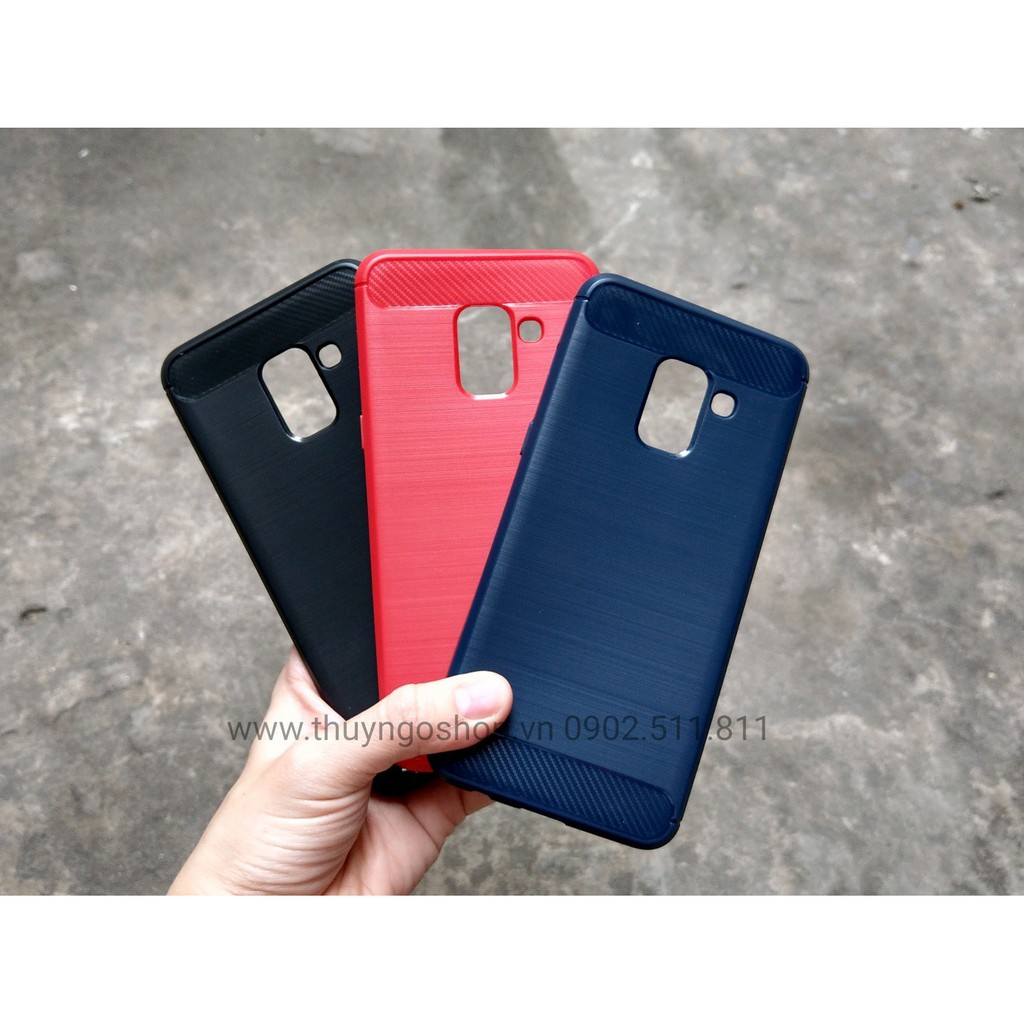 Samsung A8/A8+ - Ốp dẻo chống shock carbon