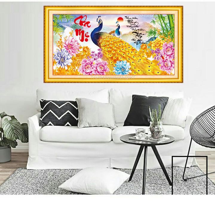 [HCM]Tranh thêu chữ thập Cha mẹ LV3124 - tự thêu