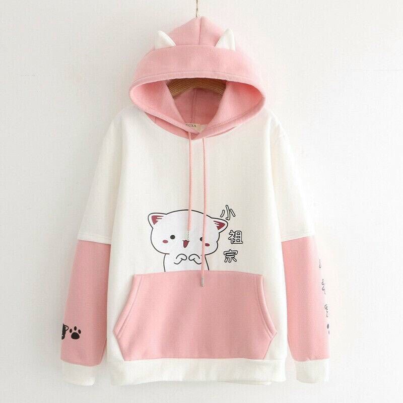 Áo khoác hoodie nữ ngoại form rông pow siêu hot phong cách trẻ 2020