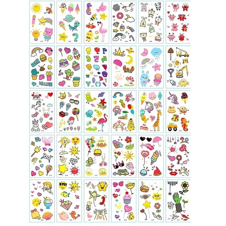 Combo 30 Tấm Hình Xăm Dán Hình Xăm Hoạt Hình Hình Xăm Mini Sticker mini Sticker Trang trí đẹp siêu cute Giá rẻ