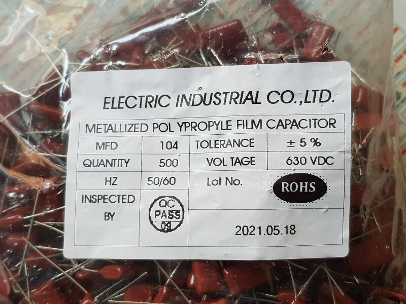 [Combo 20 chiếc] Tụ điện 2J104J 630V 100nF – 0.1uF 15mm