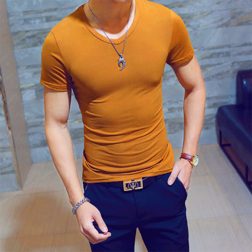 [Mặc Là Mê] Áo phông nam cộc tay cổ tim chất vải cotton thun lạnh dáng body thấm hút mồ hôi tốt ( II )