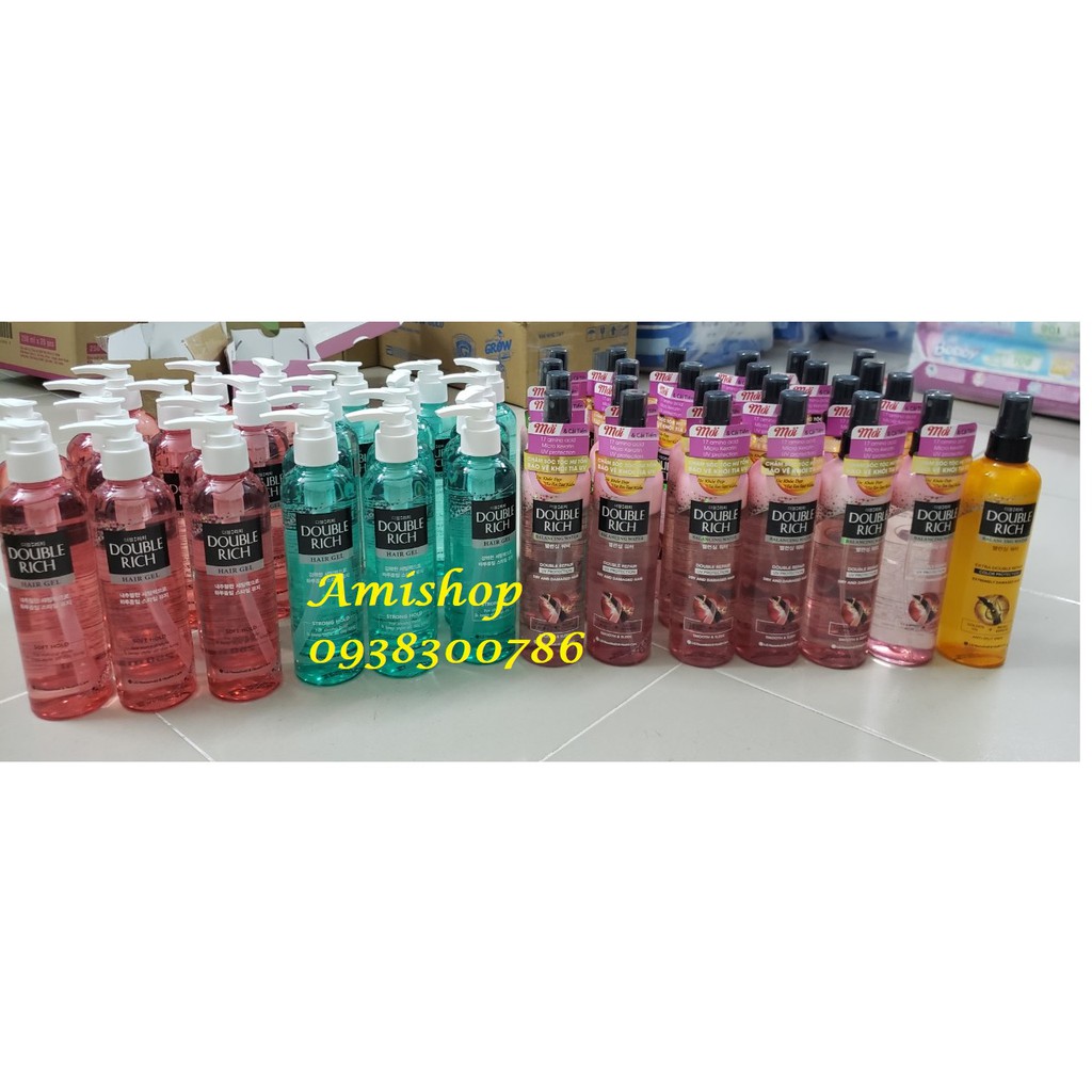 Gel vuốt tóc Double Rich màu xanh - tóc uốn