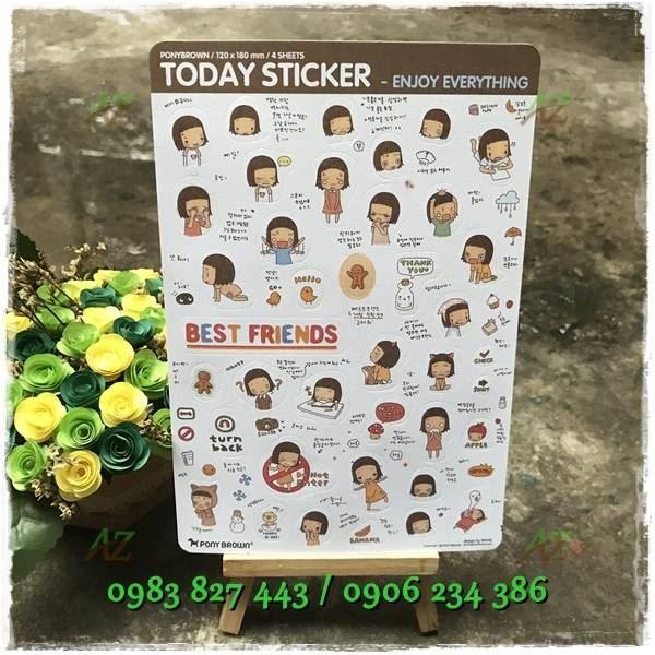 Sticker dán Today - Ngày (4 tờ)