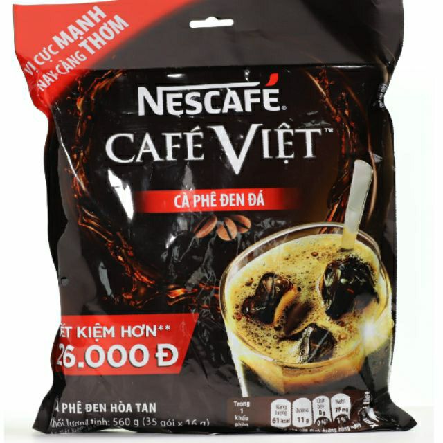Cà phê Việt cà phê đen đá bịch 35  ×16g