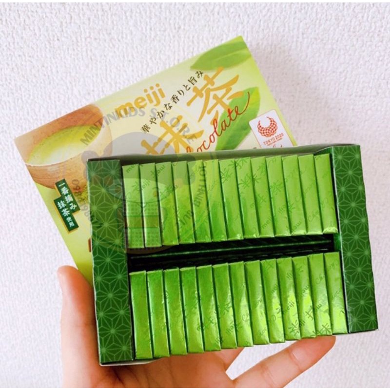 Date 26 Socola Meiji Nhật 120g  hộp 26 Thanh - socola trà xanh / socola sữa / socola đen/ socola dâu
