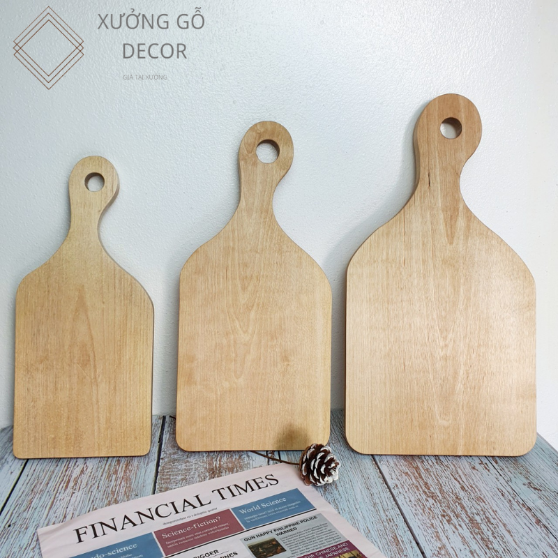 Thớt Gỗ Decor-Thớt gỗ Tự Nhiên Có Tay Cầm