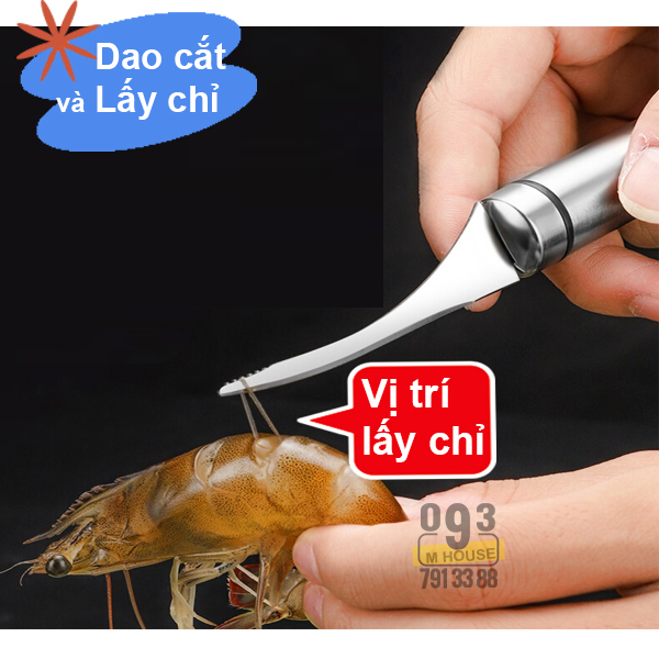 Kẹp Đa Năng, Kẹp Lột Vỏ Hải Sản Inox, Dụng Cụ Lấy Chỉ ,Kẹp Tôm, Dao Cắt Thịt Rau Củ Quả