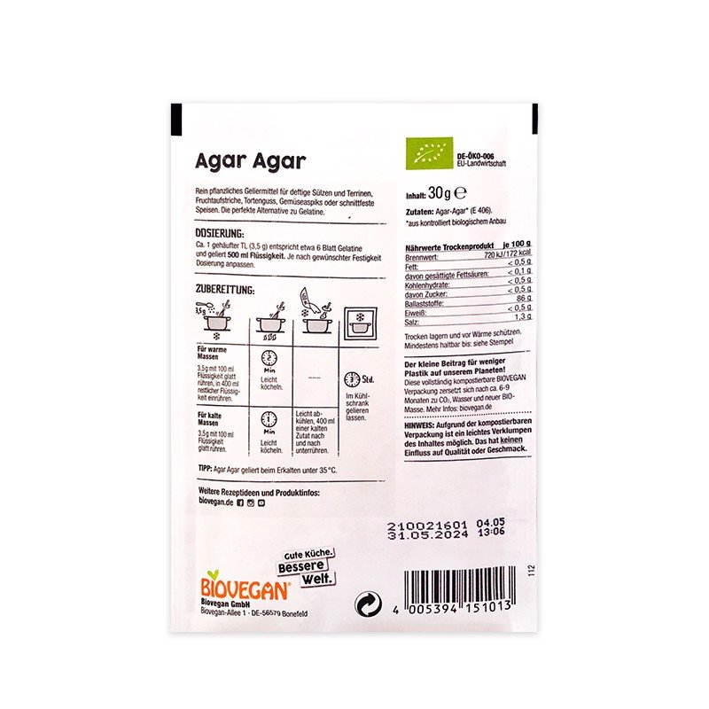 Biovegan Organic Agar Agar 30g