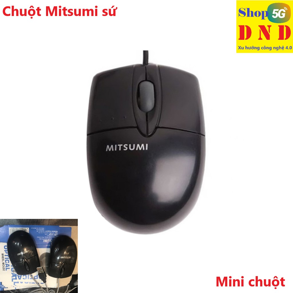 Chuột dây Mitsumi sứ nhỏ (dây trắng) thiết kế nhỏ nhắn dễ mang theo, chuột nhạy, dễ bấm