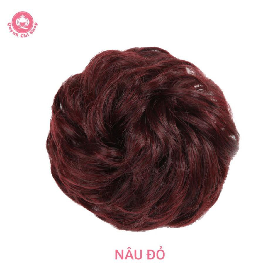 Tóc giả búi xù CAO CẤP. Búi tóc tự nhiên giống tóc .t.h.ậ.t., dây chun buộc tiện lợi