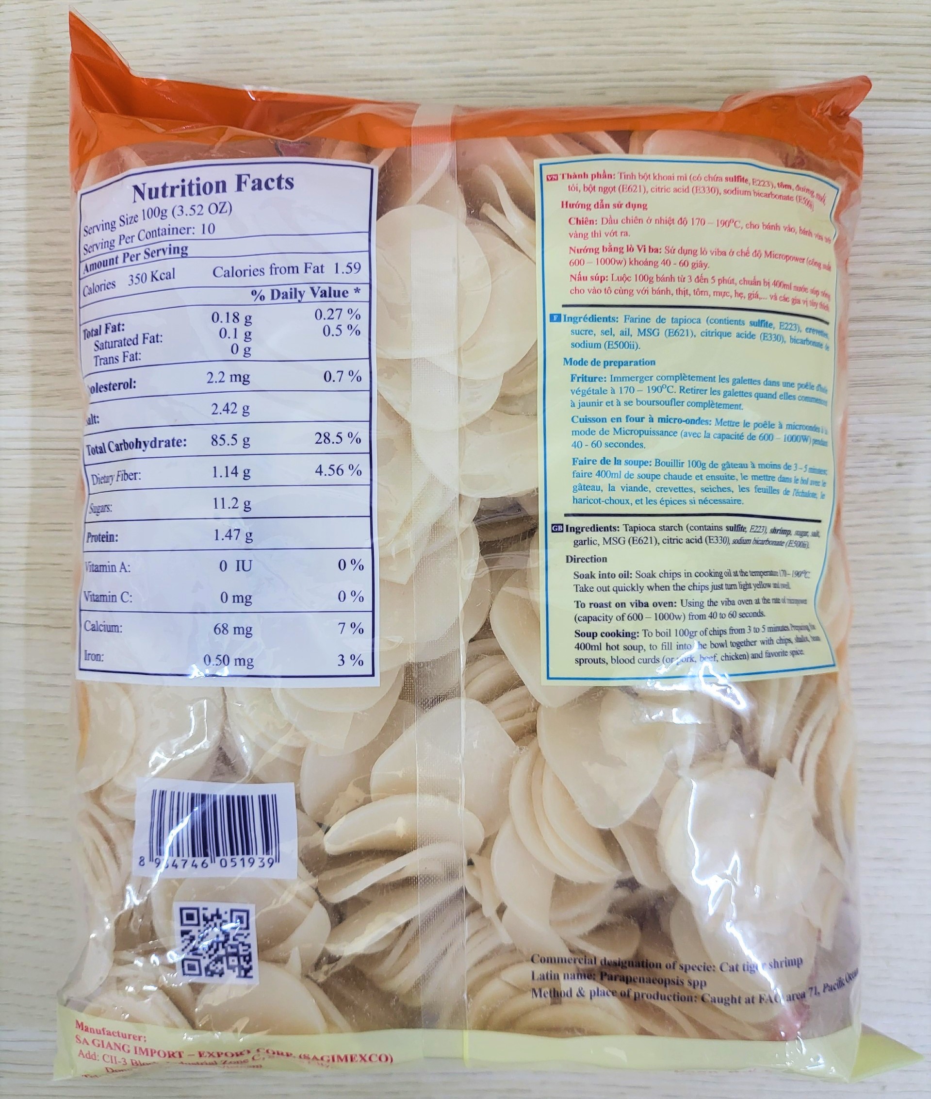 SA GIANG (Gói 1Kg) BÁNH PHỒNG TÔM Shrimp Chips