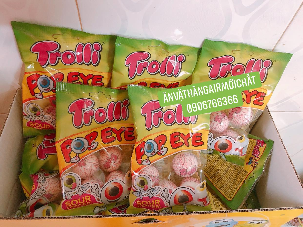 [HÀNG ĐẸP 05/2026]Kẹo Dẻo Con Mắt Trolli Glotzer Đức Viên 4 Con - 8 Con
