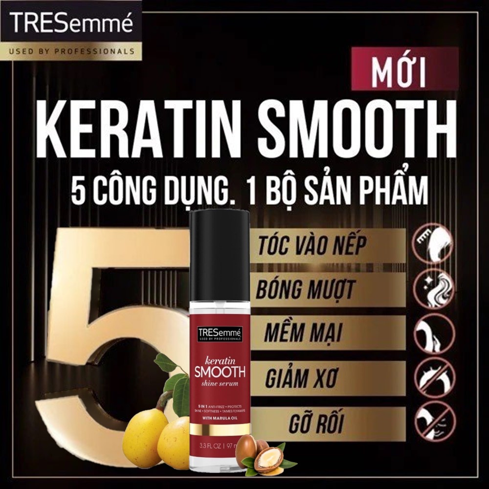 Serum Dưỡng Tóc Tresemme Keratin Smooth 97ml Vào Nếp Bóng Mượt 72H TRESemmé Keratin Smooth Shine Serum 97ml