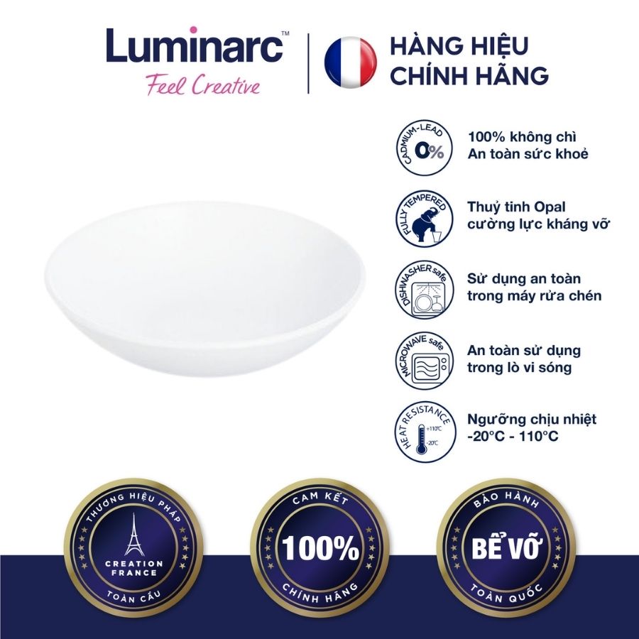 Bộ 6 đĩa chấm thuỷ tinh luminarc diwali 11cm - ludin3977