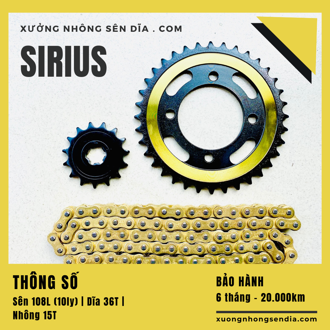 [FreeshipMAX] [HCM]NHÔNG SÊN DĨA SIRIUS XĂNG CƠ VÀNG