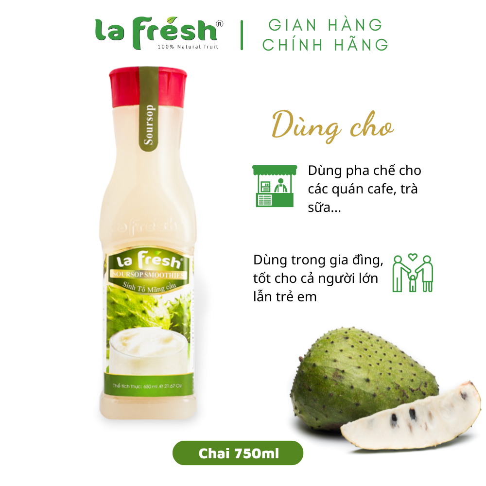 [HCM]Sinh Tố Mãng Cầu Lafresh Đà Lạt 650ml