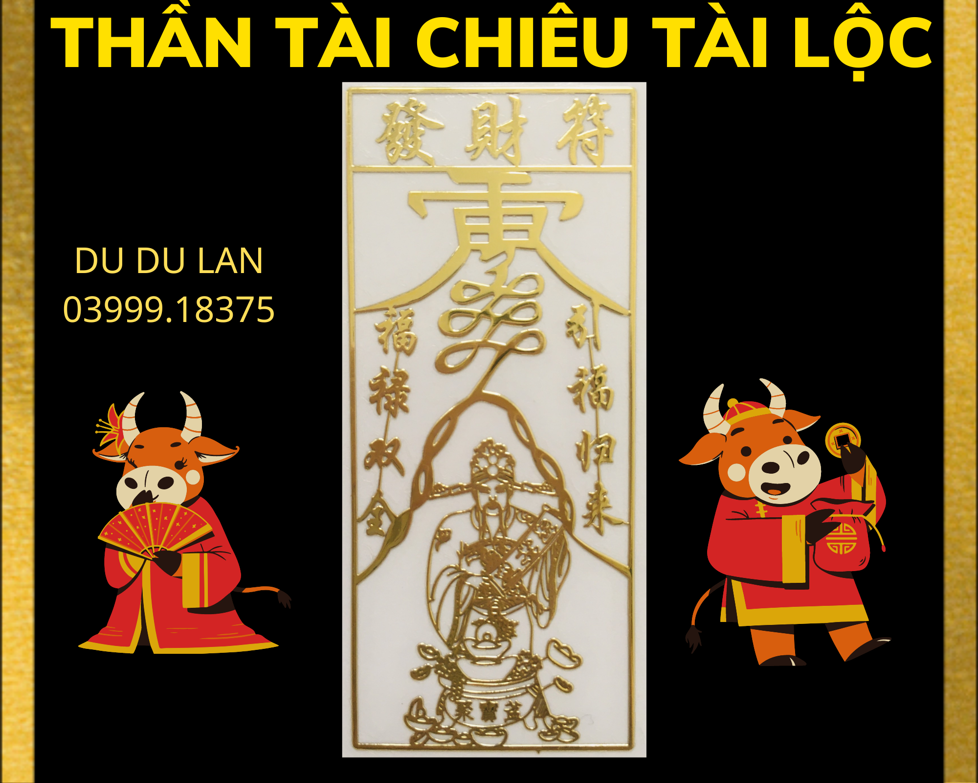 {GIÁ SỈ} Linh Phù HỶ THẦN TÀI chiêu tài lộc may mắn dán điện thoại cửa nhà, sticker để bóp ví - Đã chú- Linh Phù Tài Lộc