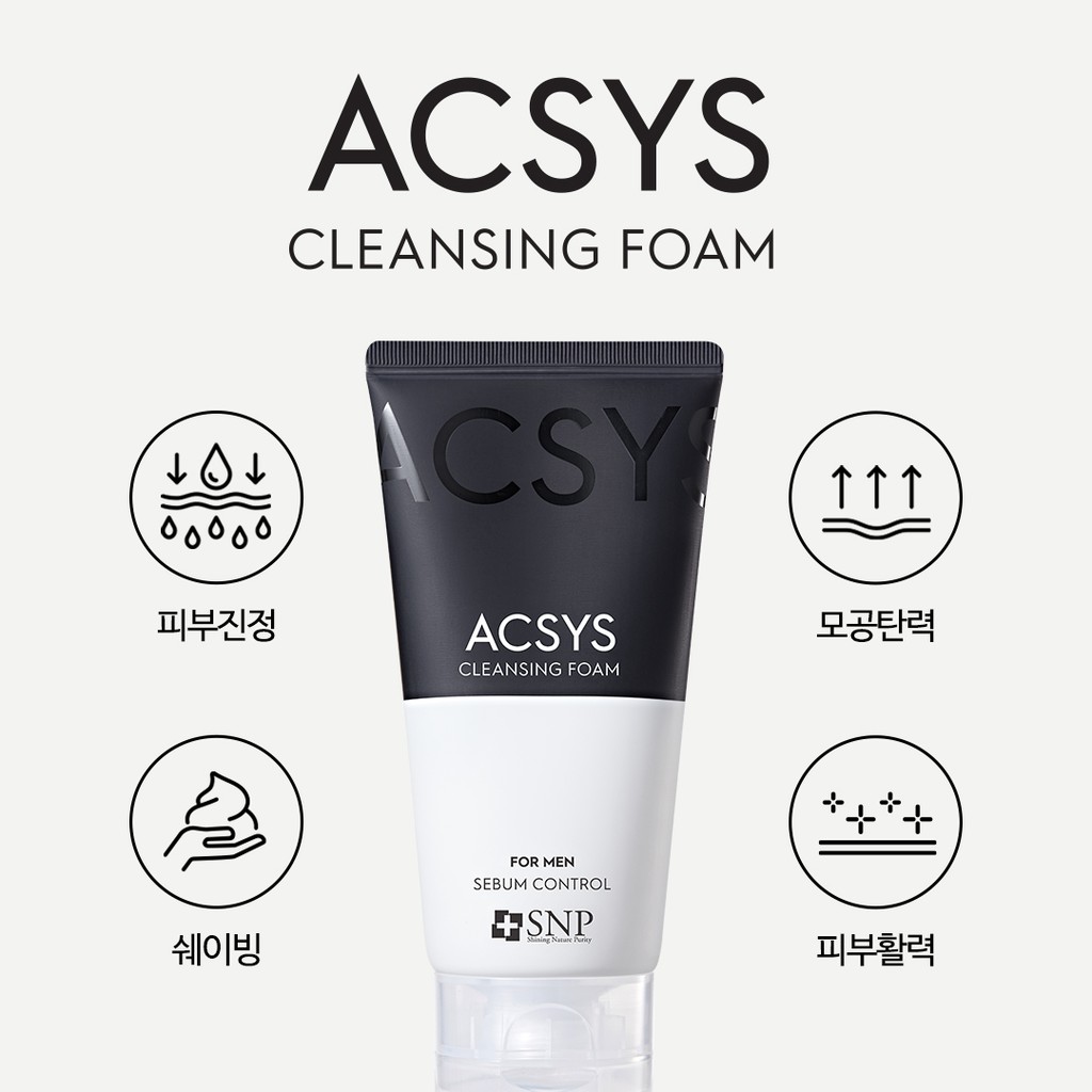 Sữa Rửa Mặt Cho Nam Acsys Cleansing Foam 30Shine 120ml - Ngăn Dầu, Ngừa Mụn, Kháng Khuẩn - Tinh Chất Tràm Trà & Cam Thảo