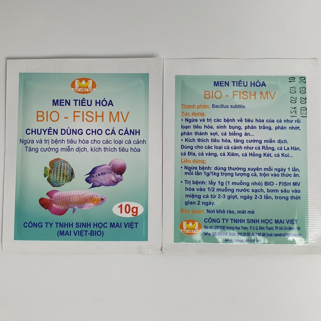 Men Tiêu Hóa Mai Việt 10G cho cá cảnh (Hàng Công Ty)