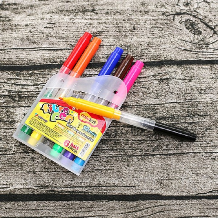 Bút Lông Màu Nước 2 Đầu Colokit FP-C01 - 12 Màu