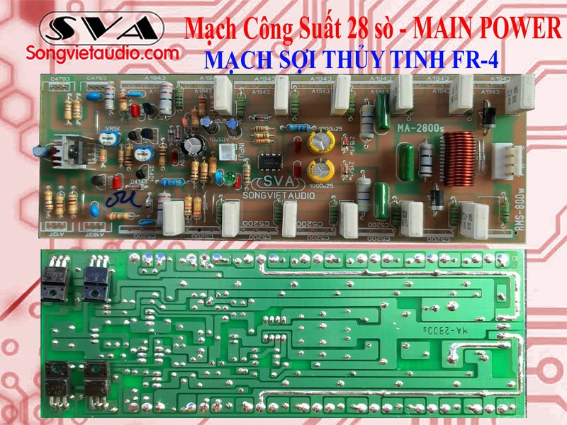 MẠCH CÔNG SUẤT 28 SÒ SỢI THỦY TINH DÙNG LẮP MAIN 2U (2 KÊNH) - 1 CẶP.