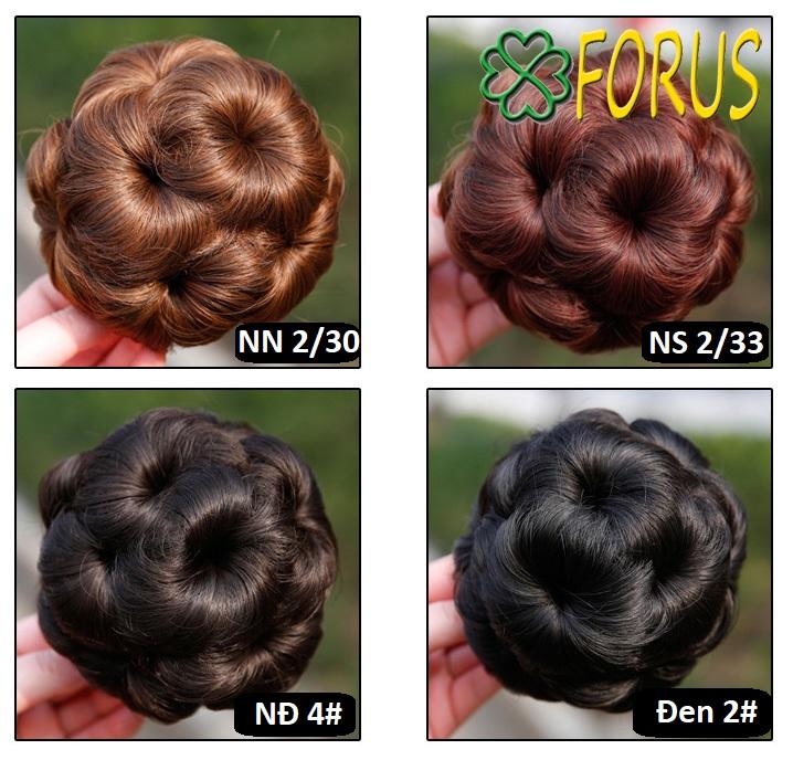 Tóc búi hoa kẹp, màu [nâu đỏ 2/33] tóc giả nữ