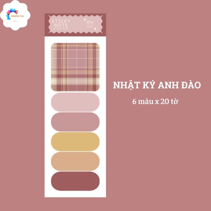 Giấy Ghi Chú Giấy Note 6 Màu Tông Pastel Cực "Sang Xịn" -SOHANEI FAM - Giấy Ghi Nhớ, Giấy Ghi Việc, Sticky Notes, Memo Pads Dễ Thương