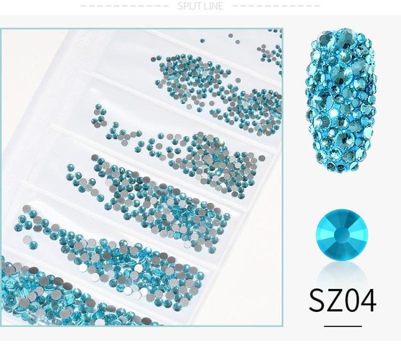 Đá đính móng túi 6 ngăn mix size từ SS4 - SS16