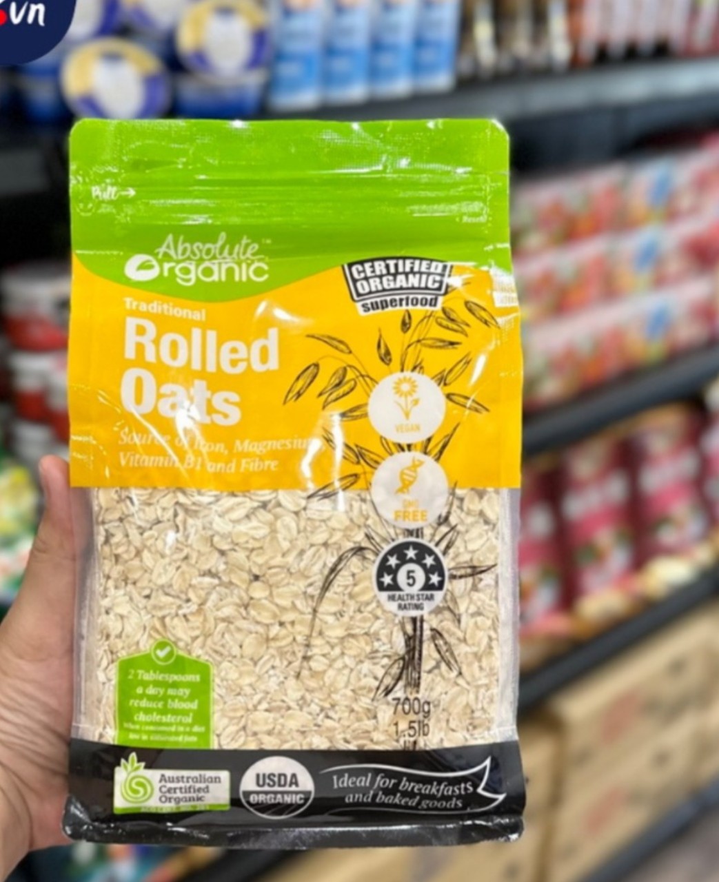 Yến Mạch Úc Tươi Hữu Cơ Absolute Organic Rolled Oat 700Gr