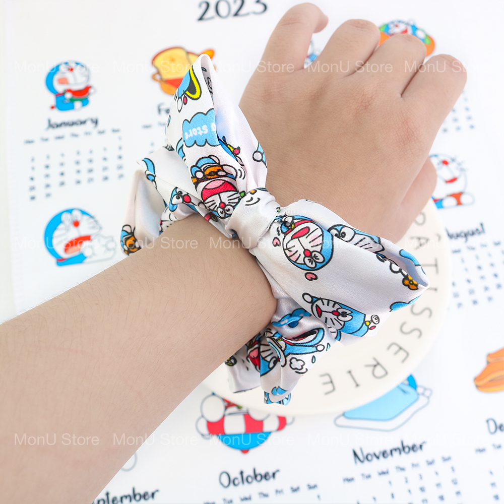Cột tóc scrunchies nơ vải lụa DORAEMON DOREMON dễ thương cute MON0456