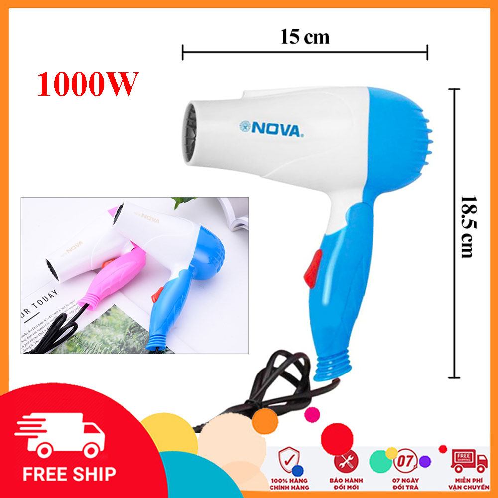 Máy sấy tóc nova 1000w siêu mạnh bền- máy sấy tóc mini - máy sấy tóc - mấy sấy du lịch - máy sấy tóc mini nova dễ thương