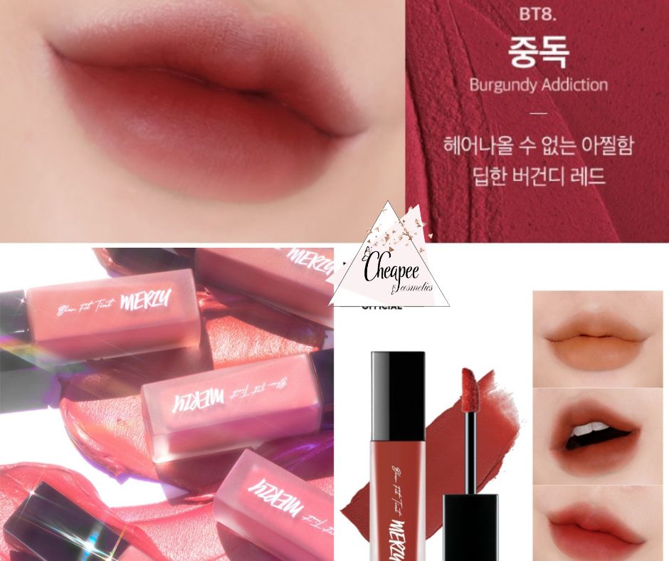 Son Merzy Tone Đỏ Rượu (Bt8) Son Kem Siêu Lì, Lên Màu Siêu Chuẩn, Mịn Mượt Merzy Blur Fit Tint 6G - 072