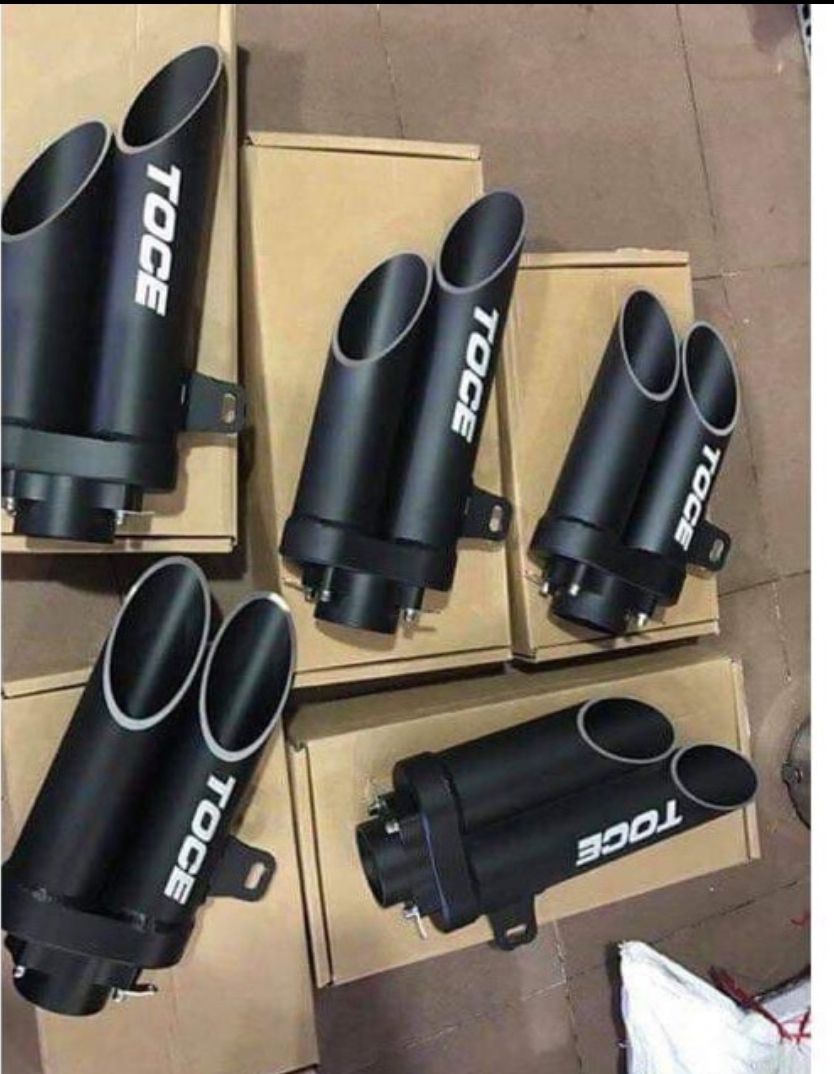 Pô toce hai ống xả mỏ xéo
