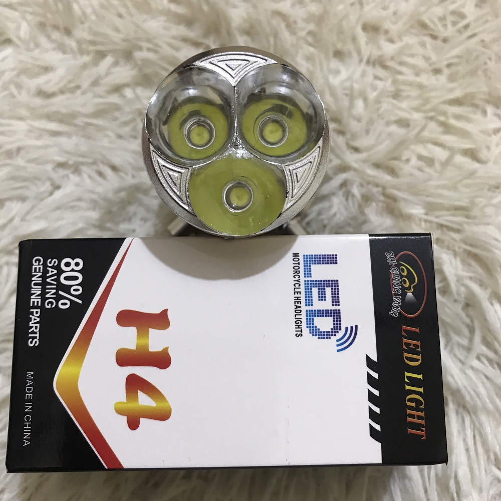 Đèn LED pha xe máy nháy nhiều chế độ màu - chân H4, M5 (H2)