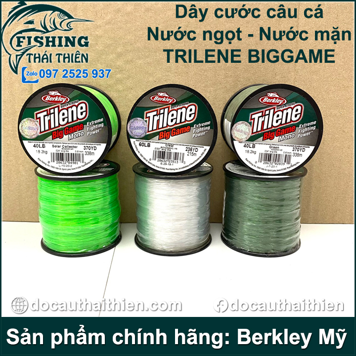 HCM]Dây cước câu cá Trilene Big Game sản phẩm chính hãng Berkley Mỹ nhiều  màu sắc siêu tải cá