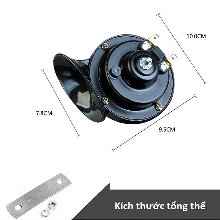 1 Còi sên 12v - 410Hz lắp ô tô - xe 3 gác - còi tàu kêu to