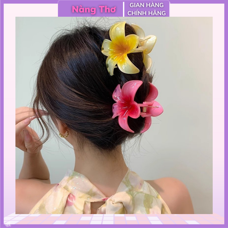 Kẹp Tóc Hoa Sứ Nhiều Màu Sắc Thời Trang Đi Biển Phong Cách Hàn Quốc