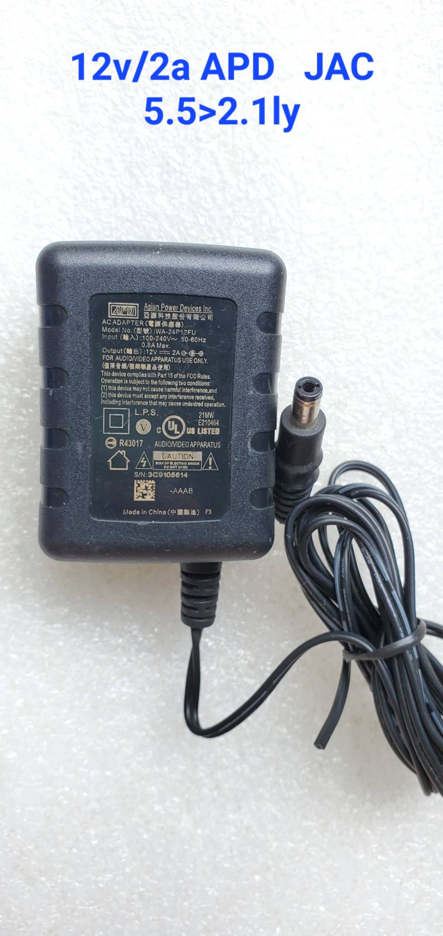 Adapter apd - 12V 2A Zin chính hãng - Thương hiệu nổi tiếng bền bỉ 12v2a