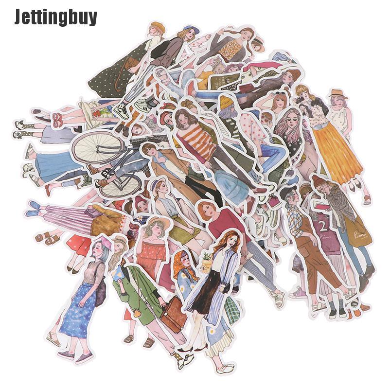 Jettingbuy Magical House 100 Cái/gói Cô Gái Đáng Yêu Dán Album Tay Cuốn Sách Thời Trang Cô Gái Sticker