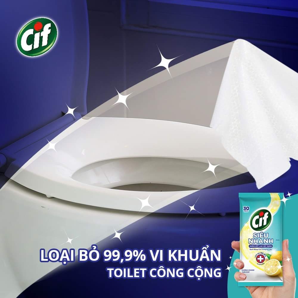 Khăn Ướt Lau Vật Dụng Cif Siêu Nhanh ( 24 miếng/ gói)