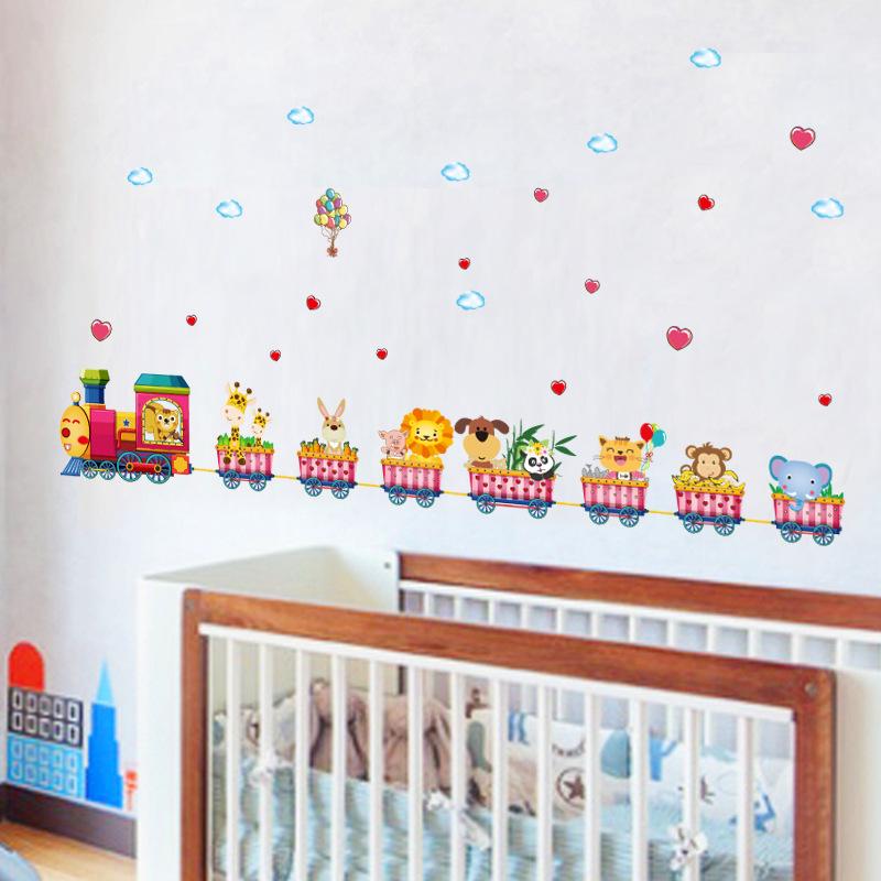 Decal trang trí phòng cho bé Đoàn tàu xe lửa size lớn Giấy dán tường