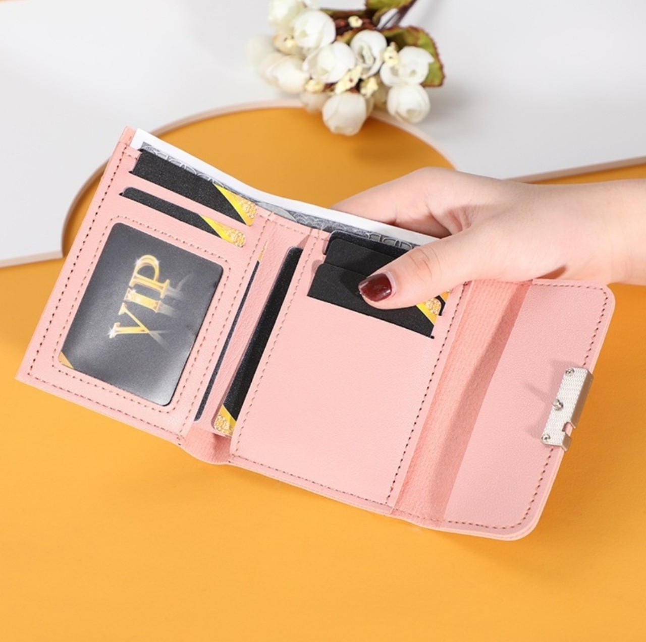 Ví Nữ Mini Ngắn Cầm Tay Phong Cách Hàn Quốc