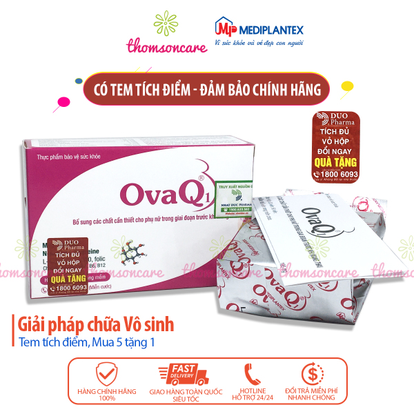 OvaQ1 - giải pháp giảm vô sinh ở nữ giới - Phân phối chính hãng Hộp 30 viên cao cấp